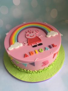 Peppa Pig regenboog taart