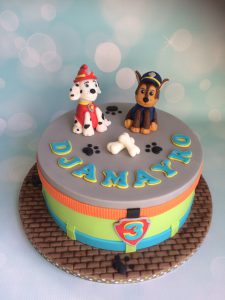 Paw Patrol taart met 2 hondjes